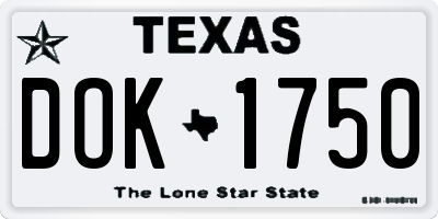 TX license plate DOK1750