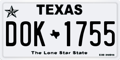 TX license plate DOK1755