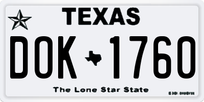 TX license plate DOK1760