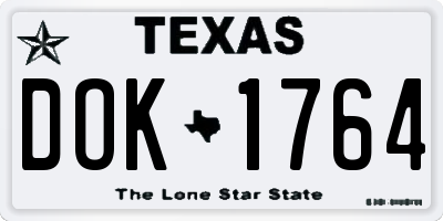 TX license plate DOK1764
