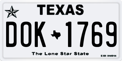 TX license plate DOK1769