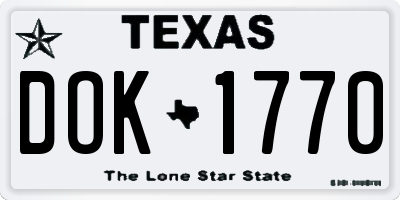TX license plate DOK1770