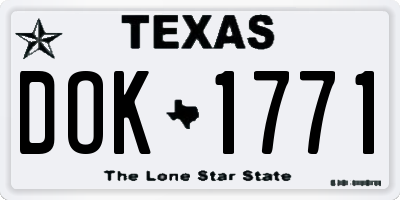 TX license plate DOK1771
