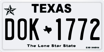 TX license plate DOK1772