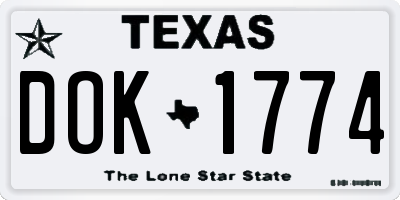 TX license plate DOK1774