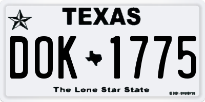 TX license plate DOK1775
