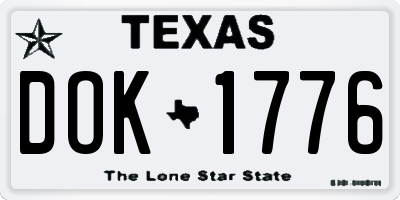 TX license plate DOK1776