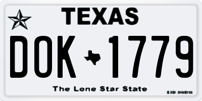 TX license plate DOK1779