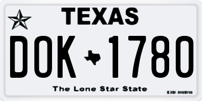 TX license plate DOK1780