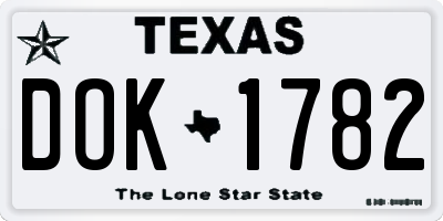 TX license plate DOK1782