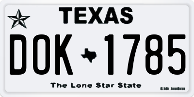 TX license plate DOK1785
