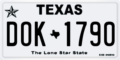 TX license plate DOK1790