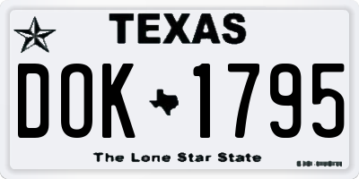 TX license plate DOK1795