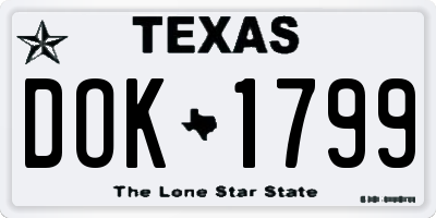 TX license plate DOK1799