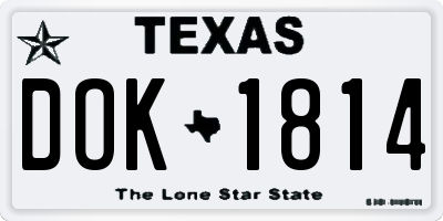 TX license plate DOK1814