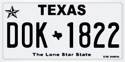 TX license plate DOK1822