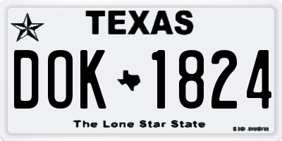 TX license plate DOK1824