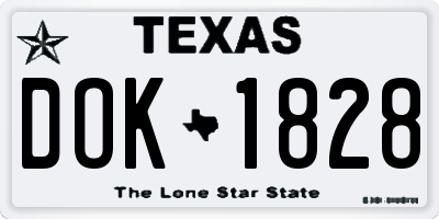 TX license plate DOK1828