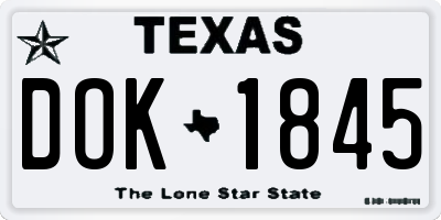TX license plate DOK1845