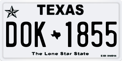 TX license plate DOK1855