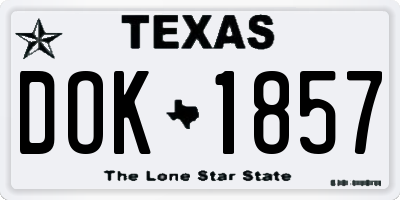 TX license plate DOK1857