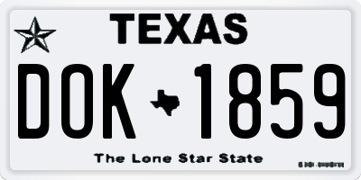 TX license plate DOK1859