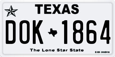 TX license plate DOK1864