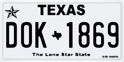 TX license plate DOK1869