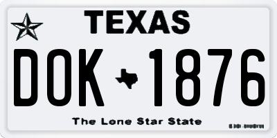 TX license plate DOK1876
