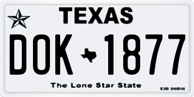 TX license plate DOK1877