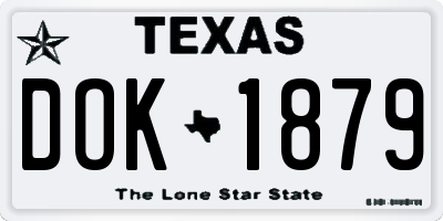 TX license plate DOK1879