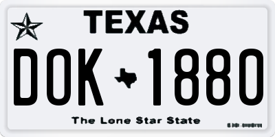 TX license plate DOK1880