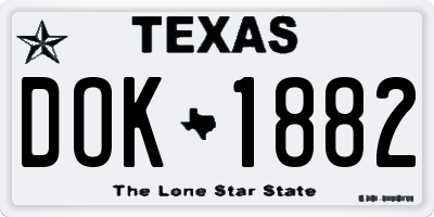 TX license plate DOK1882