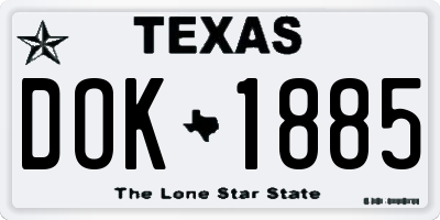 TX license plate DOK1885