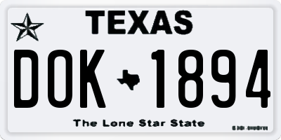 TX license plate DOK1894