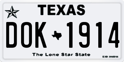 TX license plate DOK1914