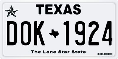 TX license plate DOK1924