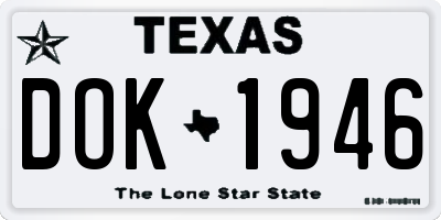 TX license plate DOK1946