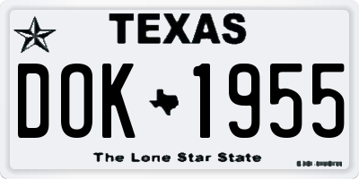 TX license plate DOK1955