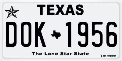 TX license plate DOK1956