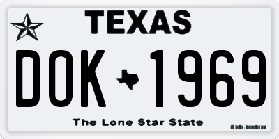 TX license plate DOK1969