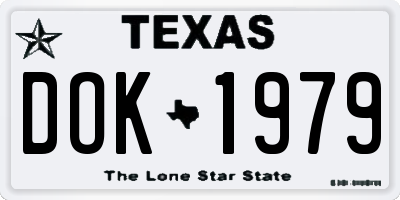 TX license plate DOK1979