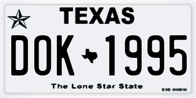 TX license plate DOK1995