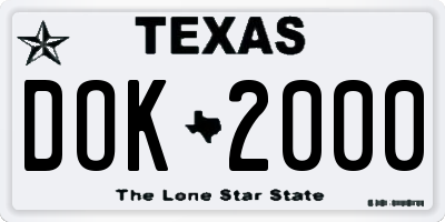 TX license plate DOK2000