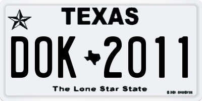TX license plate DOK2011