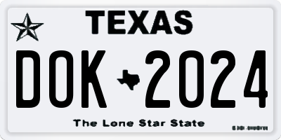 TX license plate DOK2024