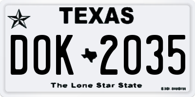 TX license plate DOK2035