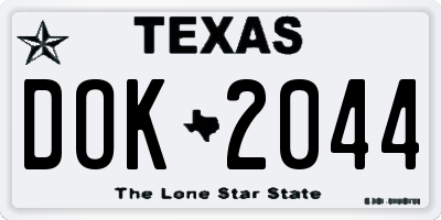 TX license plate DOK2044