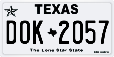 TX license plate DOK2057