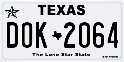 TX license plate DOK2064